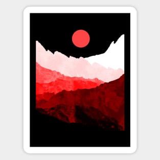 The red sun and hills Magnet